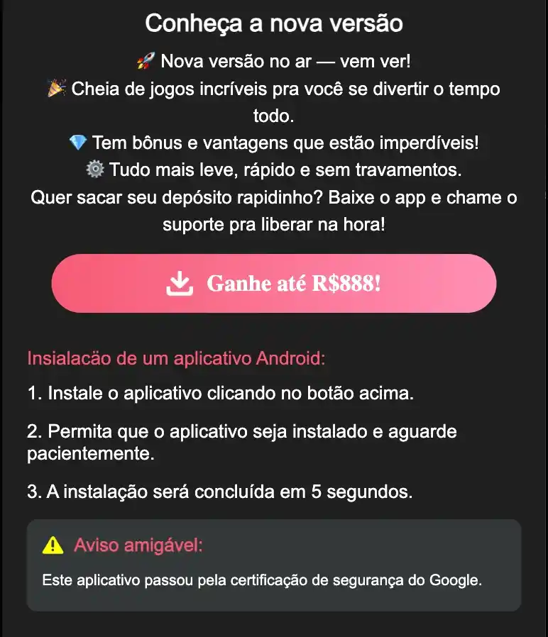 Tela inicial do aplicativo 571BET